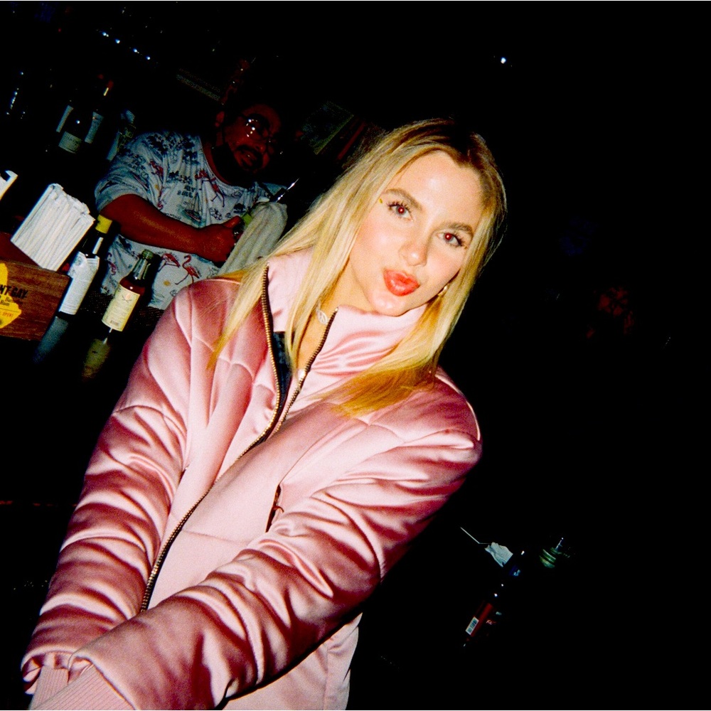 Top Shop Pink Satin Crop Jacket